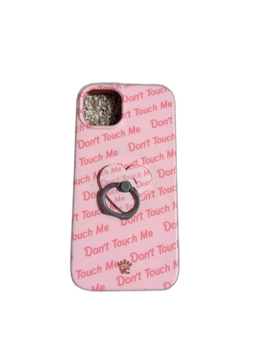 Velvet Caviar Don't Touch Me iPhone 15 Case Pink MagSafe with Grip Ring